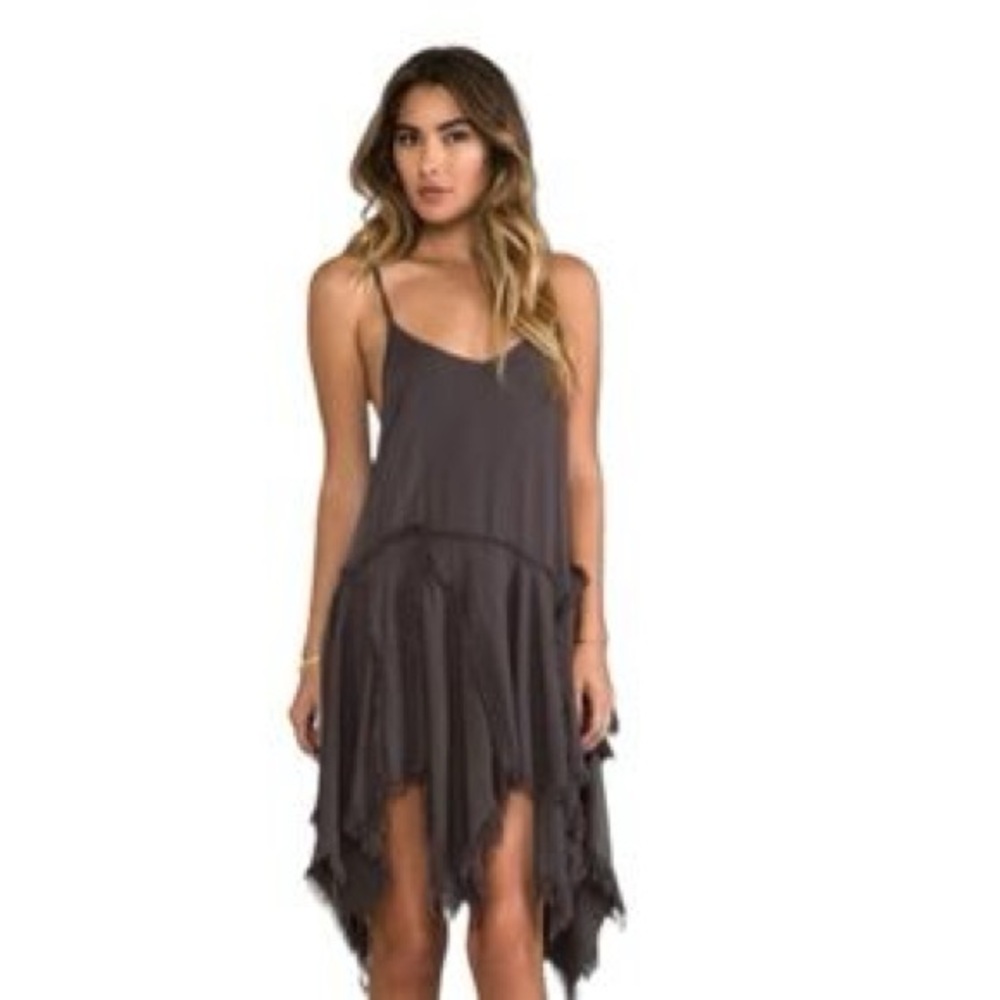 Free People Brown Asymmetrical High-Low Sundress